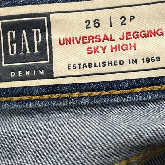 Gap Sky High Universal Jegging Denim Blue Womens Petite Stretch Jeans Size 2 - Picture 6 of 8